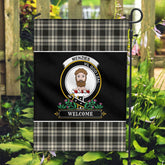 Clan Menzies Black _ White Ancient Tartan Crest Garden Flag  - Welcome  TM42 Clan Menzies Tartan Today